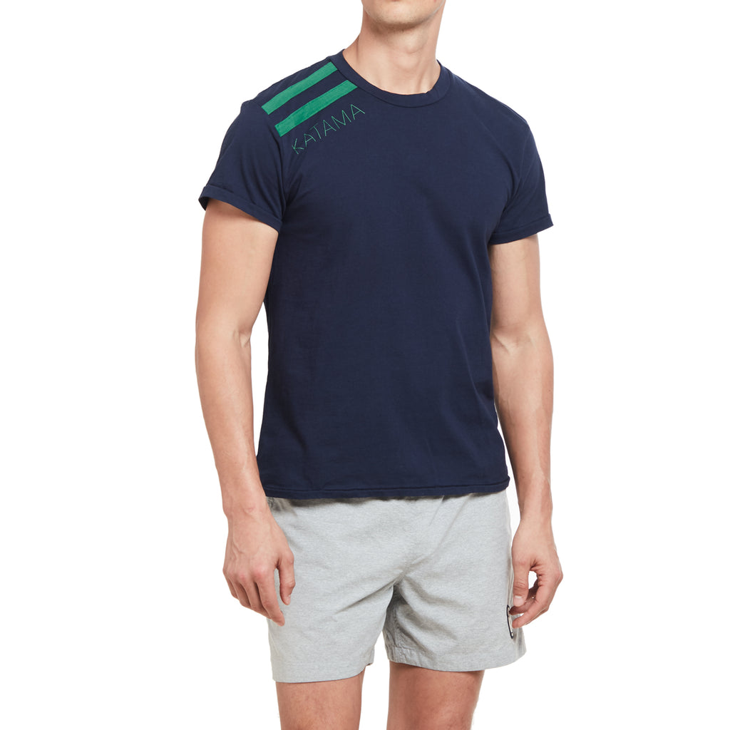 RANDY - True Navy with Green Stripes