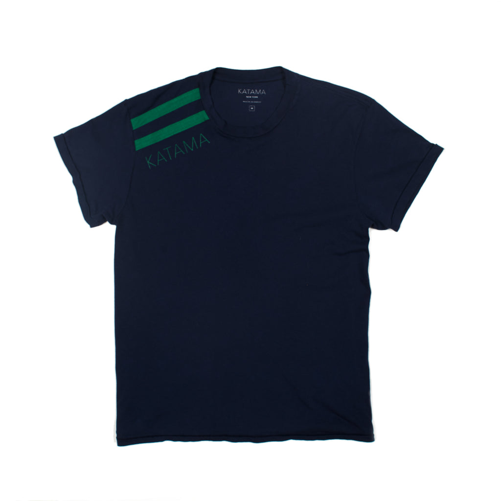 RANDY - True Navy with Green Stripes