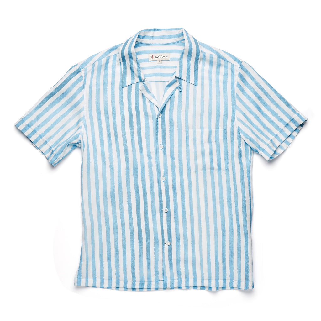 SCOUT SHIRT - BRUSH STROKES IN SURF BLUE