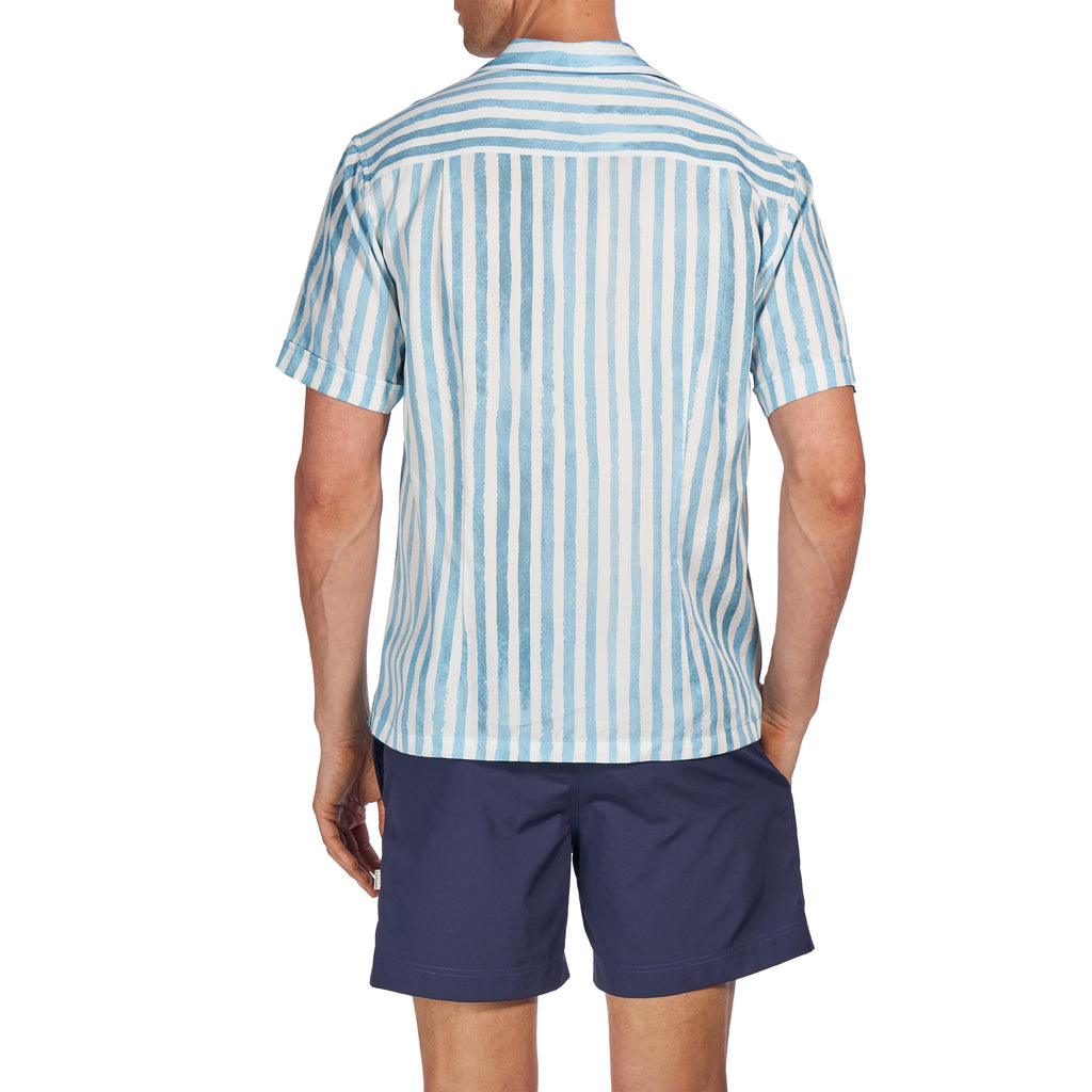SCOUT SHIRT - BRUSH STROKES IN SURF BLUE