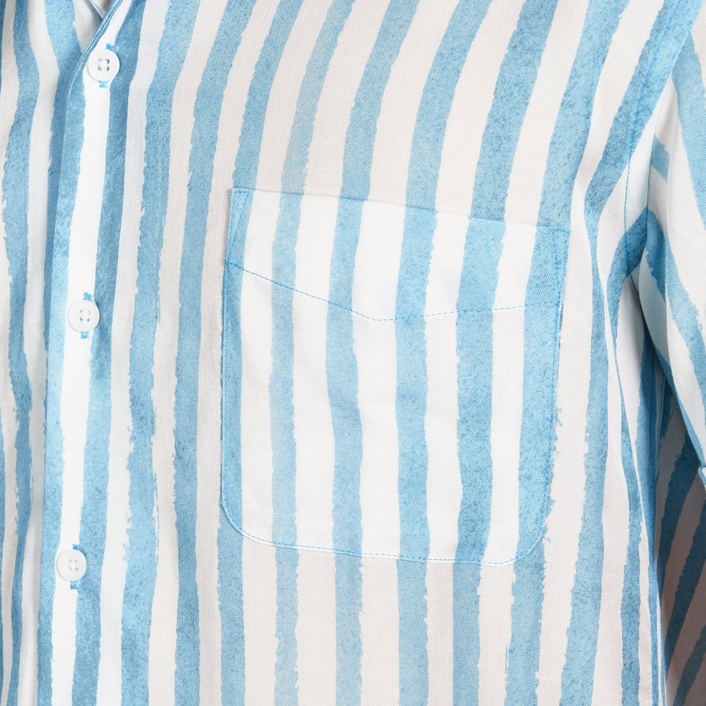 SCOUT SHIRT - BRUSH STROKES IN SURF BLUE